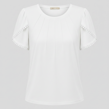 Vanessa | Weiße Bluse Damen aus Baumwolle für Sommer
