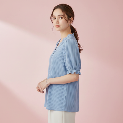 Astrid | Elegante Weiße Bluse Damen mit V-Ausschnitt