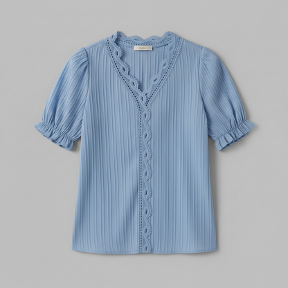 Astrid | Elegante Weiße Bluse Damen mit V-Ausschnitt