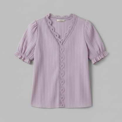 Astrid | Elegante Weiße Bluse Damen mit V-Ausschnitt