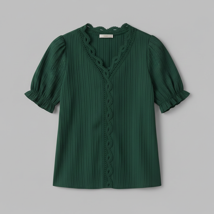 Astrid | Elegante Weiße Bluse Damen mit V-Ausschnitt