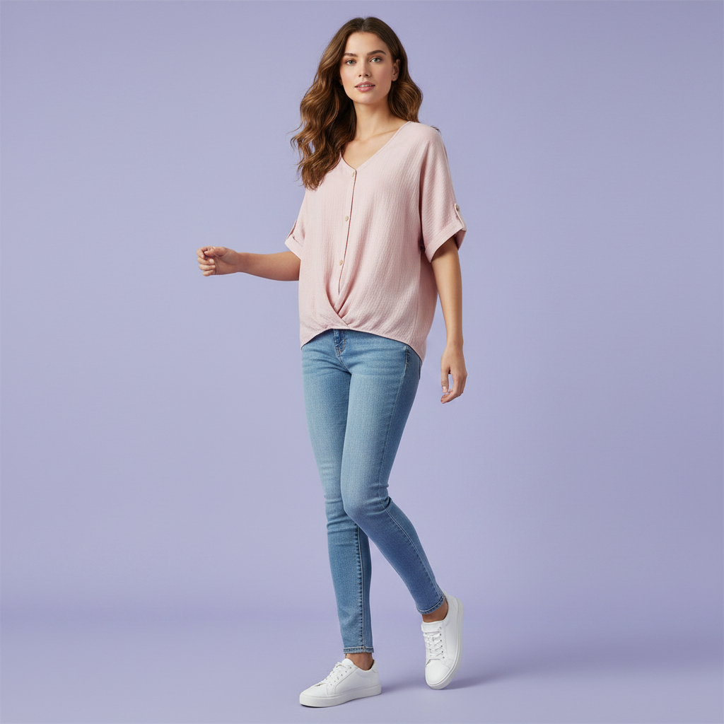 Elegante Damenbluse mit V-Ausschnitt | Festliche Bluse für Anlässe