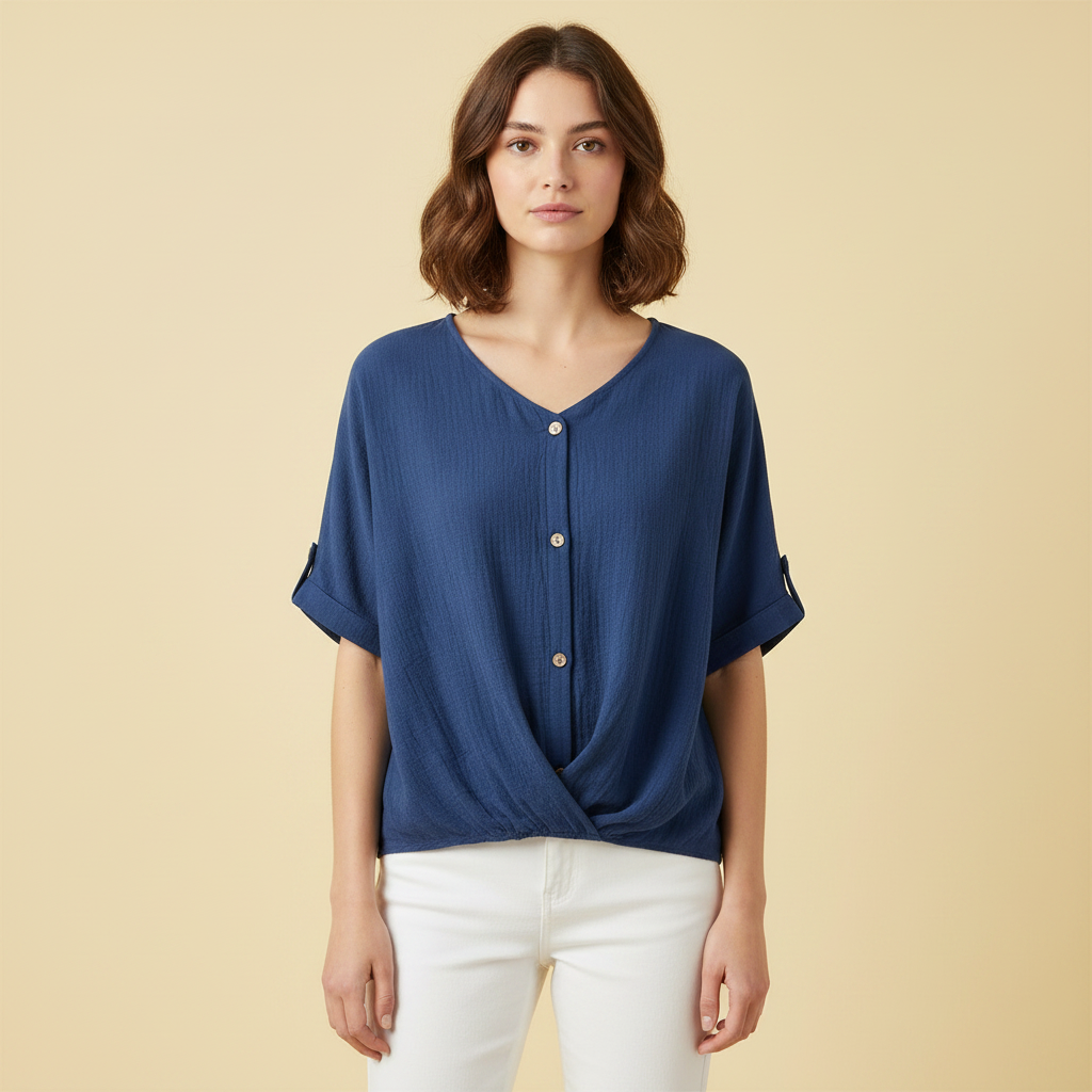 Elegante Damenbluse mit V-Ausschnitt | Festliche Bluse für Anlässe