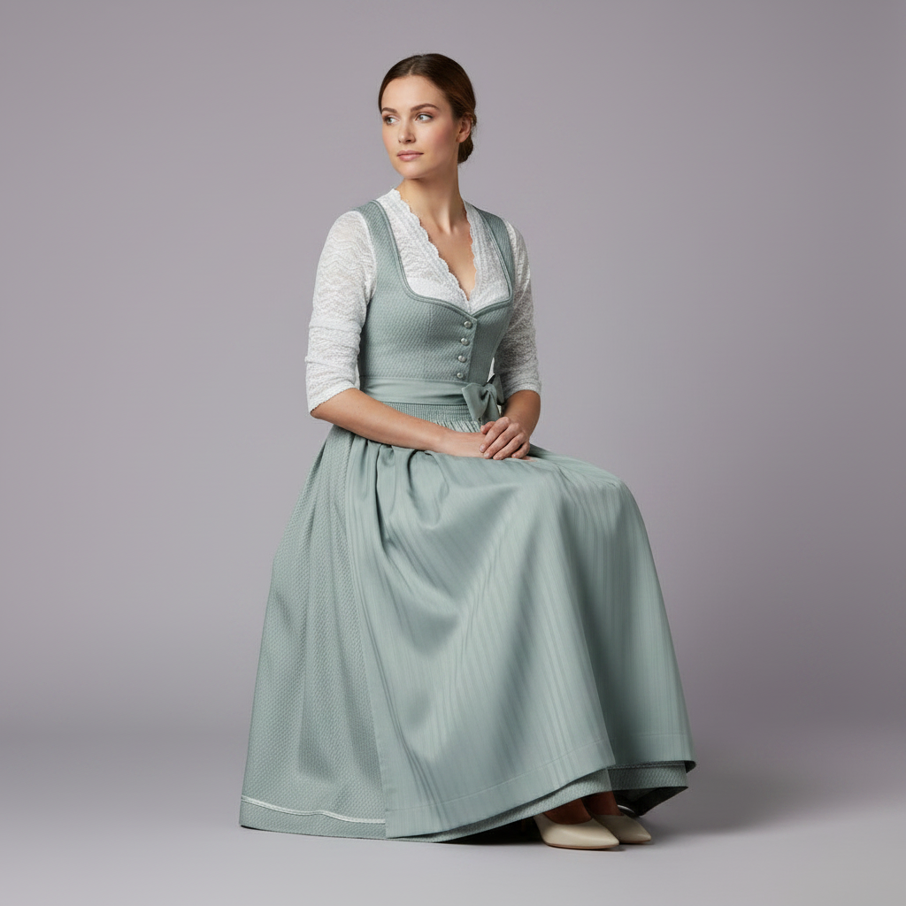 Elegantes Dirndl Kleid | Damen Trachtenkleid mit Schürze