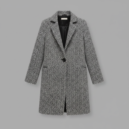 Eleganter Wollmantel Damen Beige | Langer Wintermantel