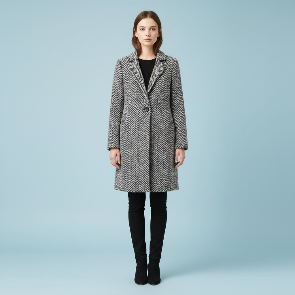 Eleganter Wollmantel Damen Beige | Langer Wintermantel