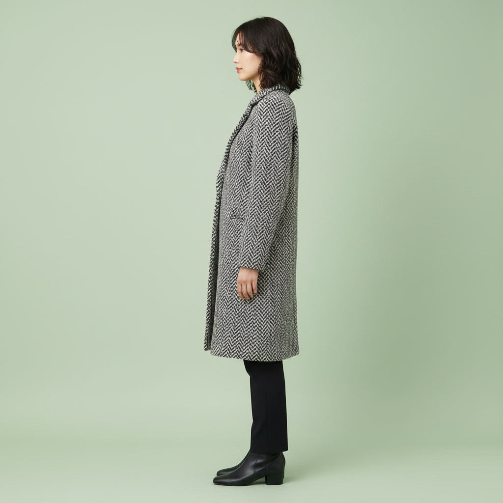 Eleganter Wollmantel Damen Beige | Langer Wintermantel