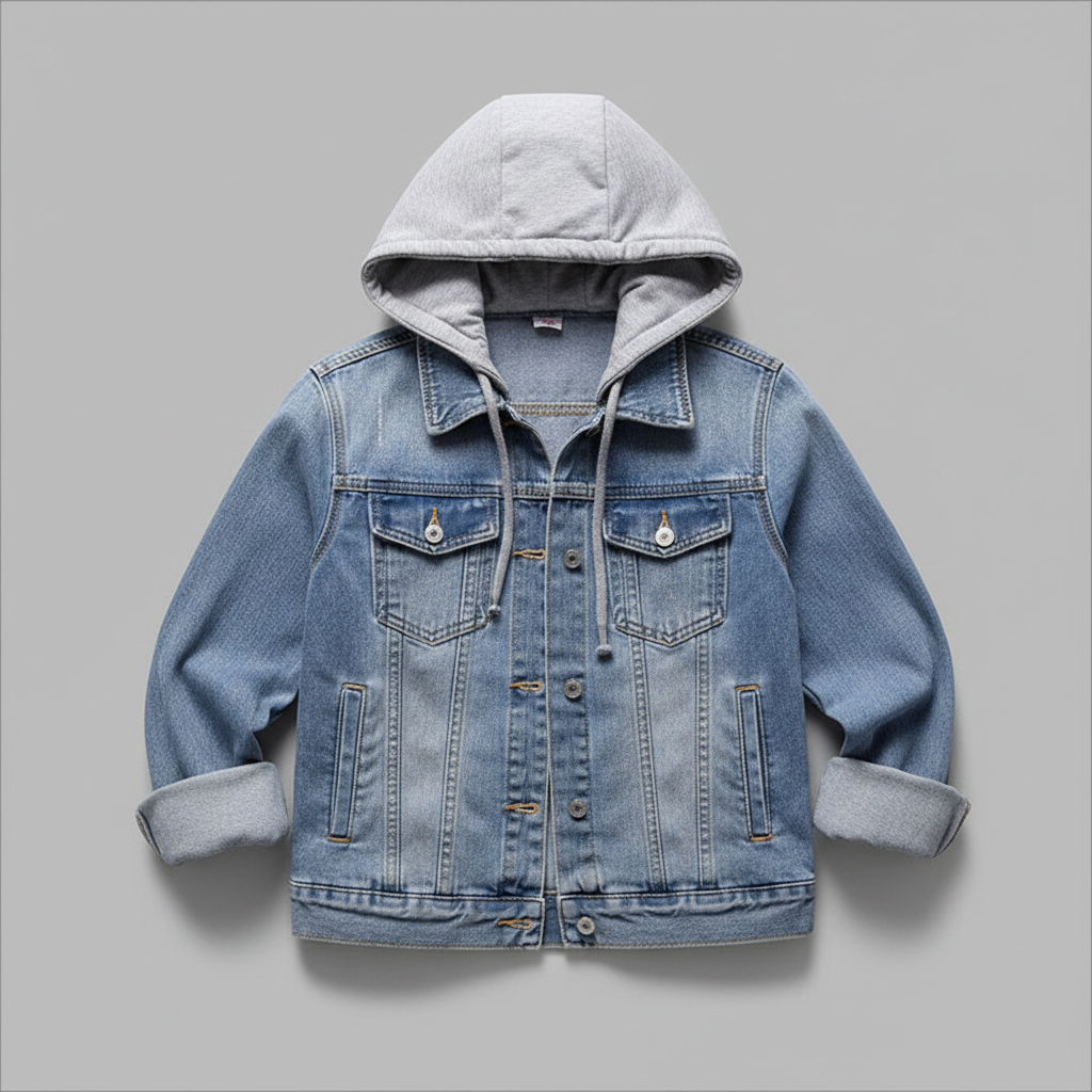 Damen Denim Jacke mit Abnehmbarer Kapuze | Jacken Damen