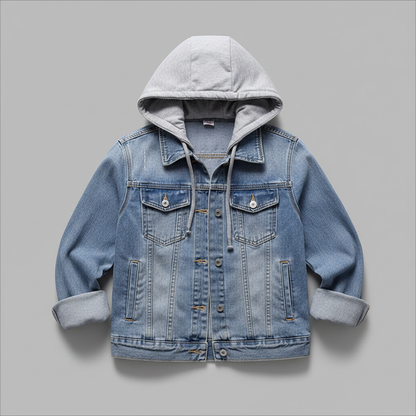 Damen Denim Jacke mit Abnehmbarer Kapuze | Jacken Damen