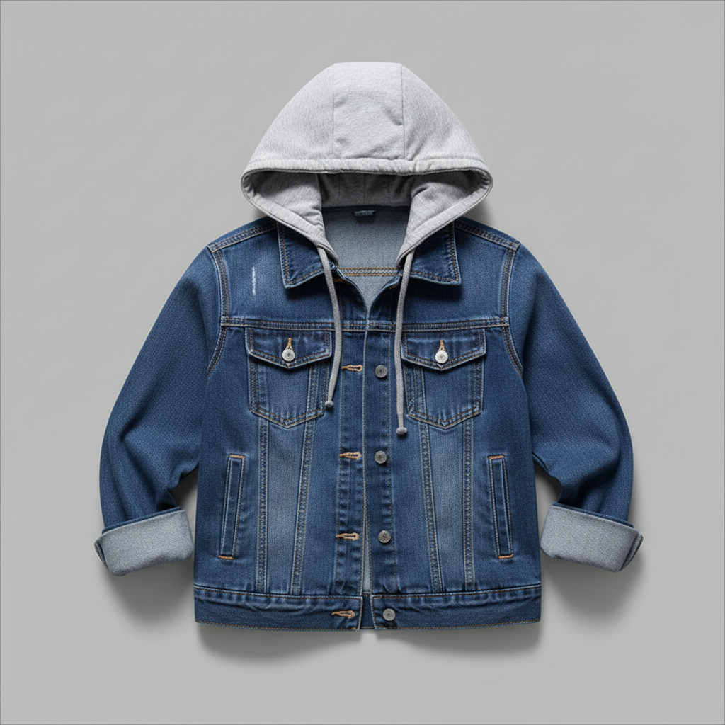 Damen Denim Jacke mit Abnehmbarer Kapuze | Jacken Damen