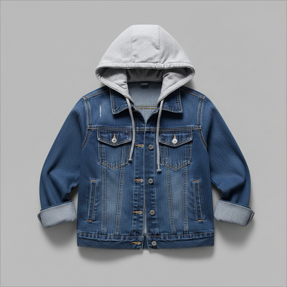 Damen Denim Jacke mit Abnehmbarer Kapuze | Jacken Damen