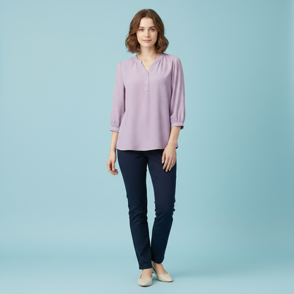 Patchwork Damenbluse | Modische Freizeitbluse für Damen