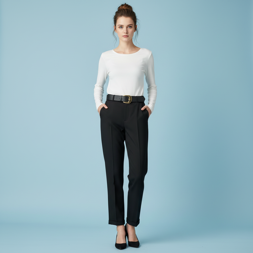 Elegante Anzughose Damen | Hochtaillierte Stoffhose