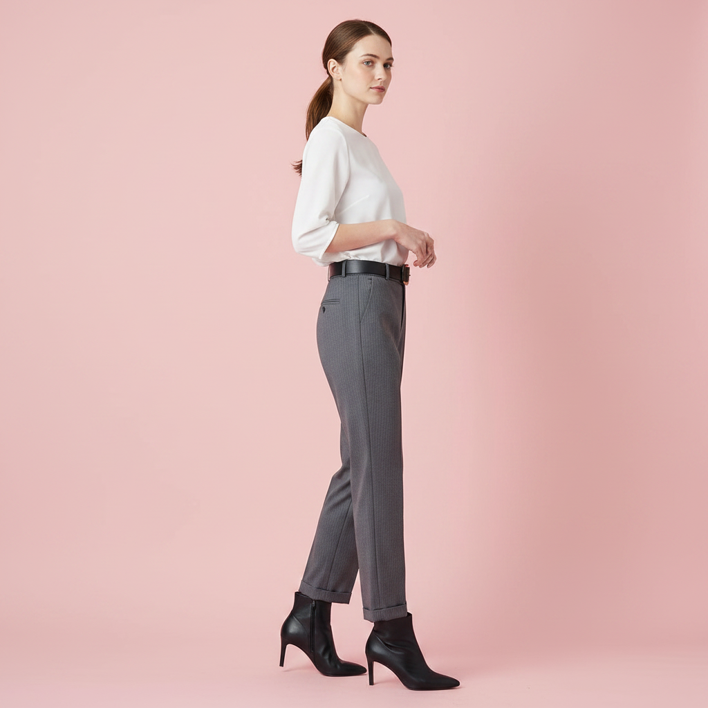Elegante Anzughose Damen | Hochtaillierte Stoffhose