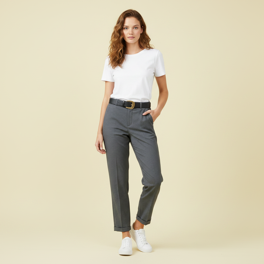 Elegante Anzughose Damen | Hochtaillierte Stoffhose