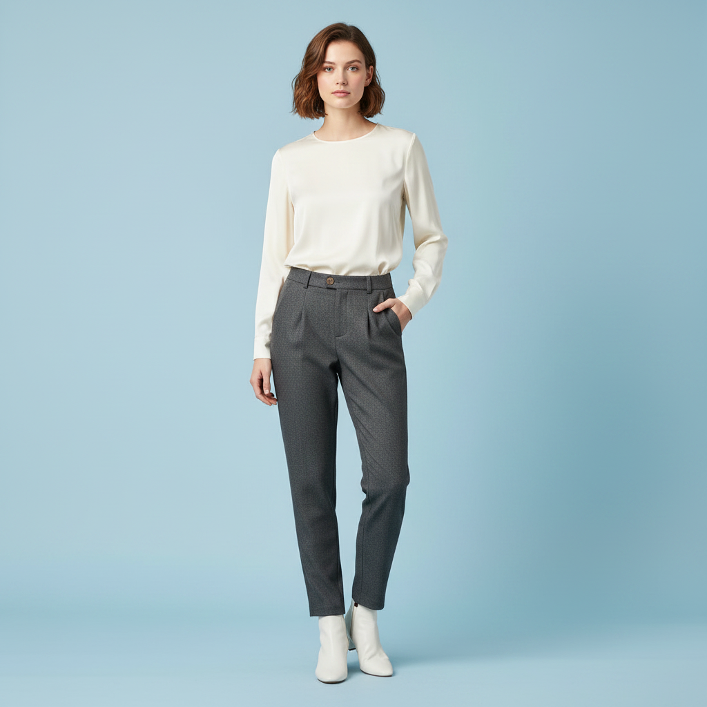 Bianca | Elegante Damenhose Stoffhose in Weiß für Jeden Anlass